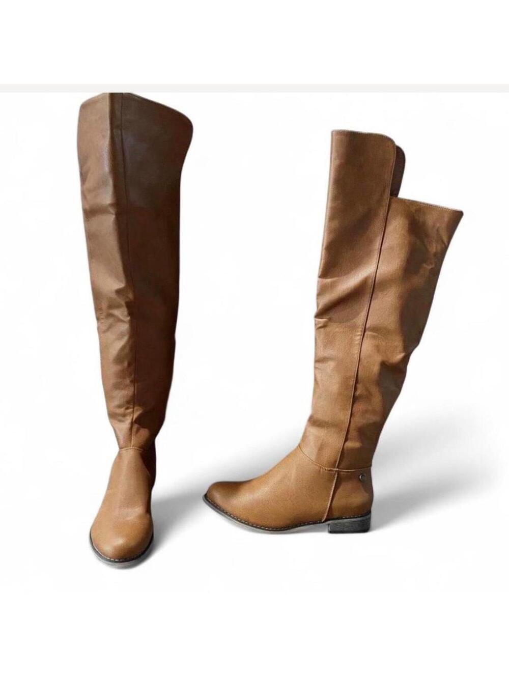 Tan and over-the-knee high boots #kneehighboots